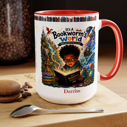 It's A Bookworm's World - 15oz Mug - boy-1