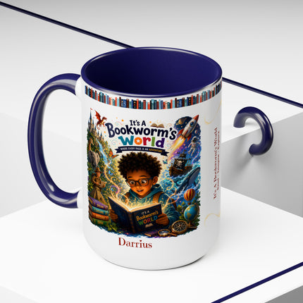 It's A Bookworm's World - 15oz Mug - boy-1