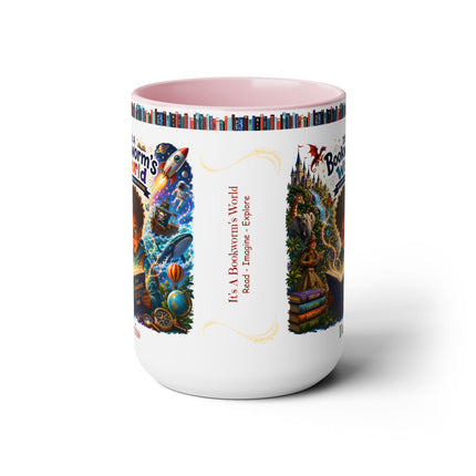 It's A Bookworm's World - 15oz Mug - boy-1