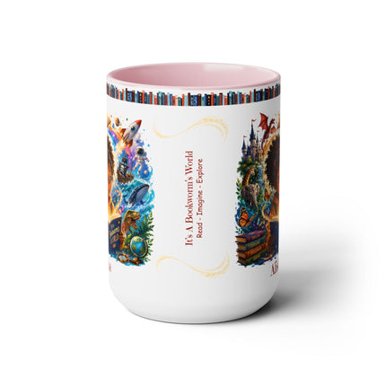 It's A Bookworm's World - 15oz Mug - girl-1