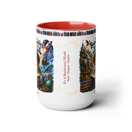 It's A Bookworm's World - 15oz Mug - boy-1