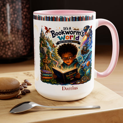 It's A Bookworm's World - 15oz Mug - boy-1