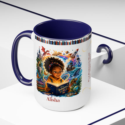 It's A Bookworm's World - 15oz Mug - girl-1