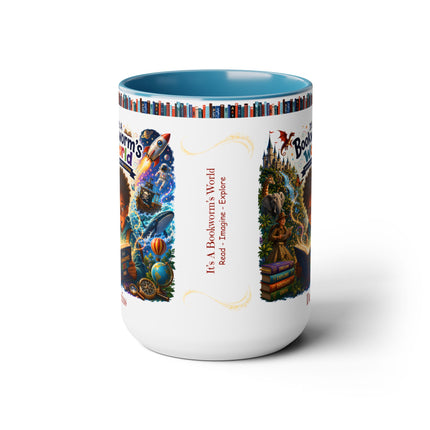 It's A Bookworm's World - 15oz Mug - boy-1