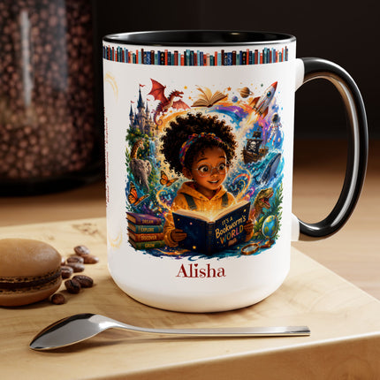 It's A Bookworm's World - 15oz Mug - girl-1