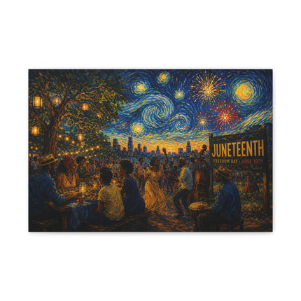 Juneteenth Night Swirls - canvas