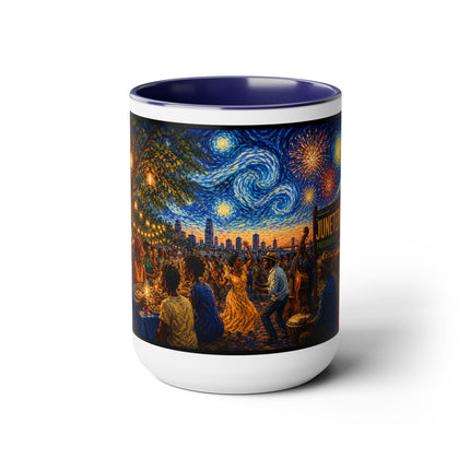 Juneteenth Night Swirls – 15oz Mug