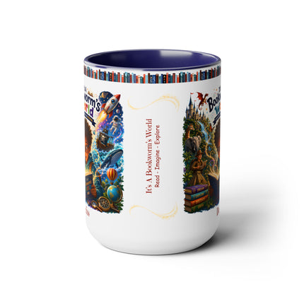 It's A Bookworm's World - 15oz Mug - boy-1