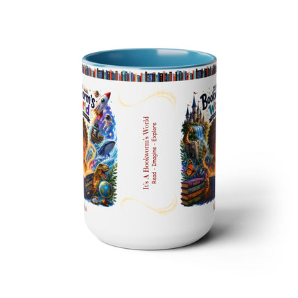 It's A Bookworm's World - 15oz Mug - girl-1