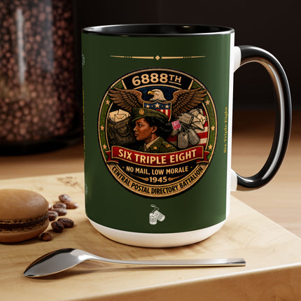 Six Triple Eight Postal Battalion - 15oz green mug