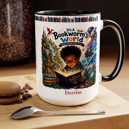 It's A Bookworm's World - 15oz Mug - boy-1