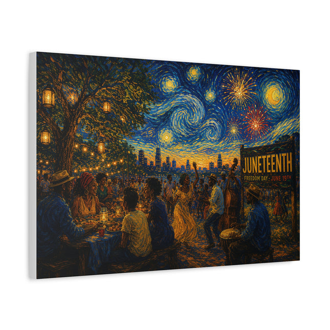 Juneteenth Night Swirls - canvas