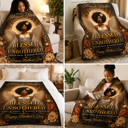 Blessed and Unbothered - plush blanket
