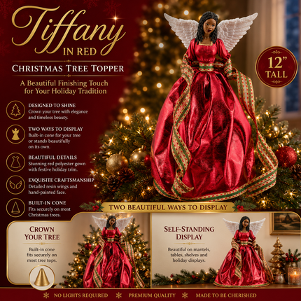 Christmas Tree Topper - Tiffany In Red