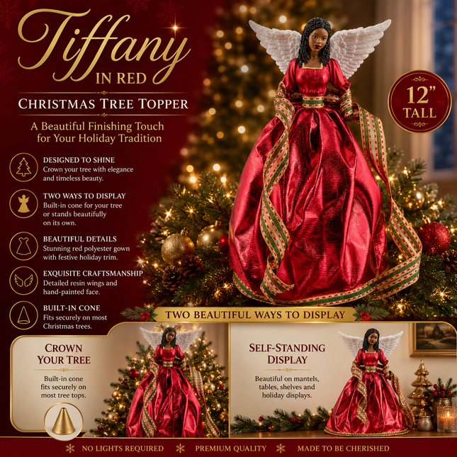 Christmas Tree Topper - Tiffany In Red