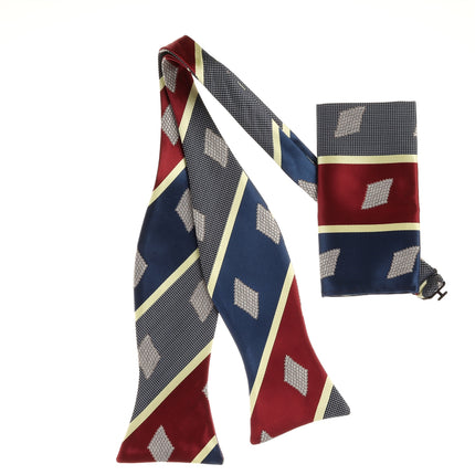 Designer Bow Tie Set - Diamonds - self tie