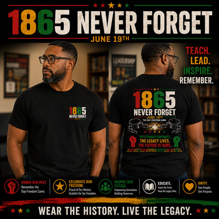 1865 Never Forget – Juneteenth Unisex Tee