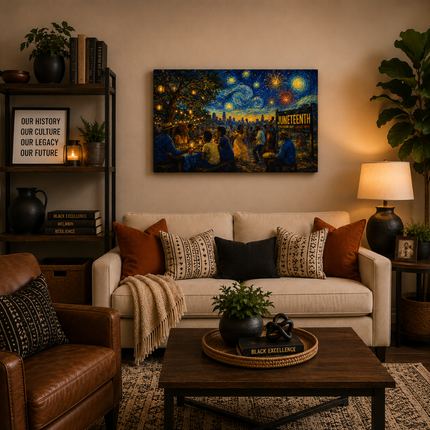 Juneteenth Night Swirls - canvas