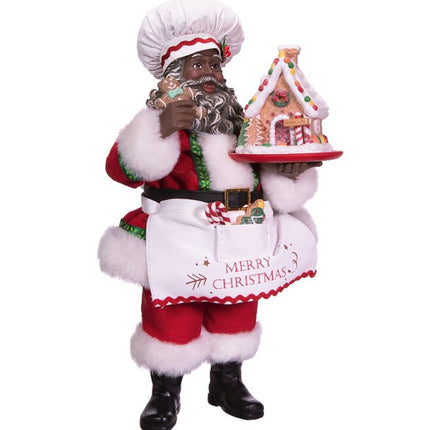 Baking Santa - African American Santa figurine