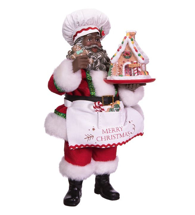Baking Santa - African American Santa figurine