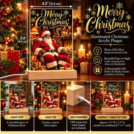 Merry Christmas Santa – Illuminated Christmas Acrylic Plaque