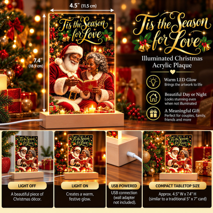 Tis The Season For Love – Illuminated Christmas Acrylic Plaque
