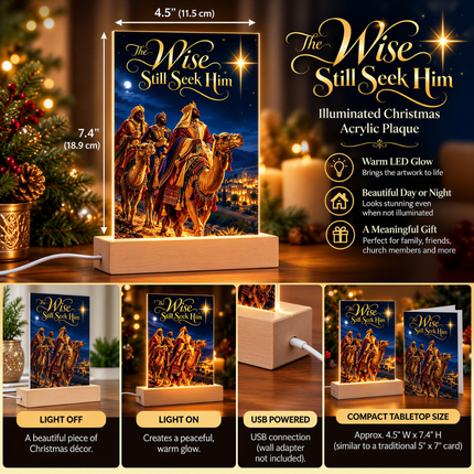 The Wise Still Seek Him Illuminated Christmas Acrylic Plaque