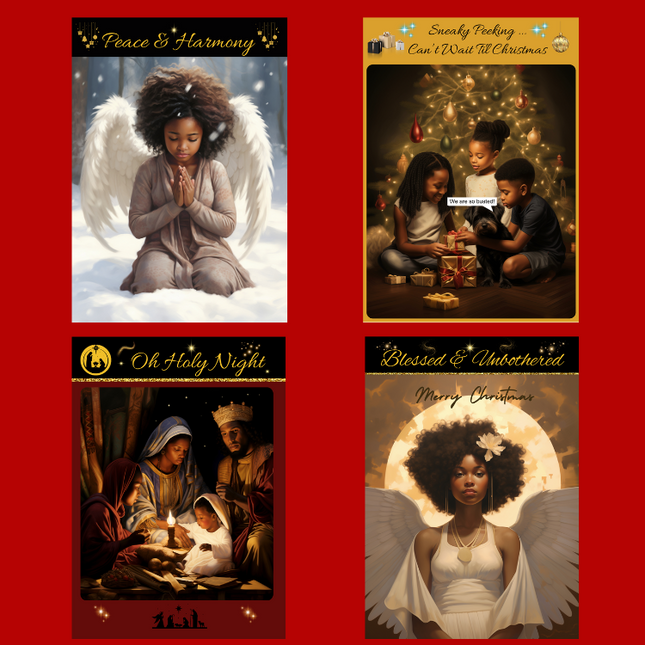 Designer African American Christmas Cards - assorted box - IABT-A303