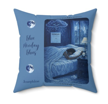 Blue Monday Blues - throw pillow