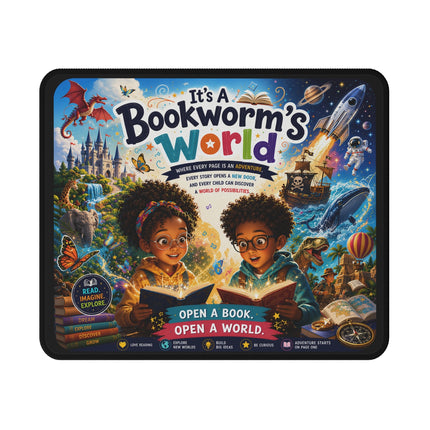 It's A Bookworm's World Mouse Pad-1