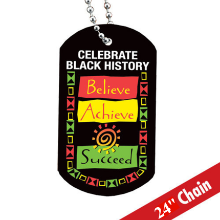 Believe Achieve Succeed - Dog Tag - Necklace
