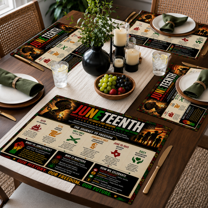 Juneteenth Infographic Placemats – Set of 4