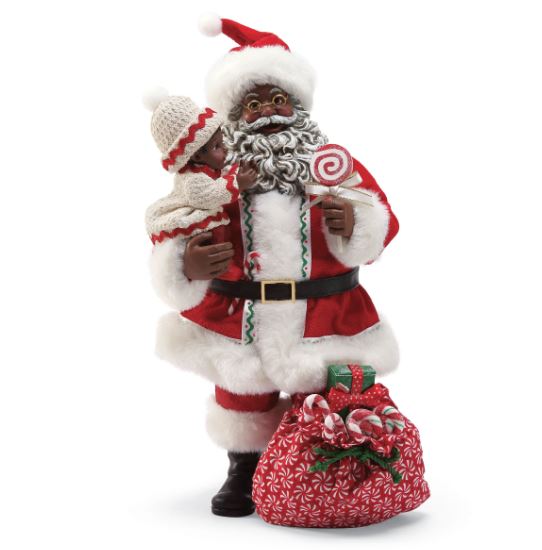 Lollipop Santa - African American Santa figurine