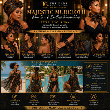 Majestic Mudcloth - Fashion Scarf & Body Wrap