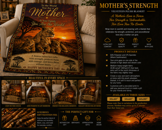 A Mother's Strength - plush blanket
