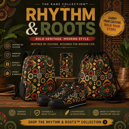 Rhythm & Roots - drawstring tote bag