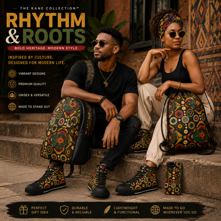 Rhythm & Roots - drawstring tote bag