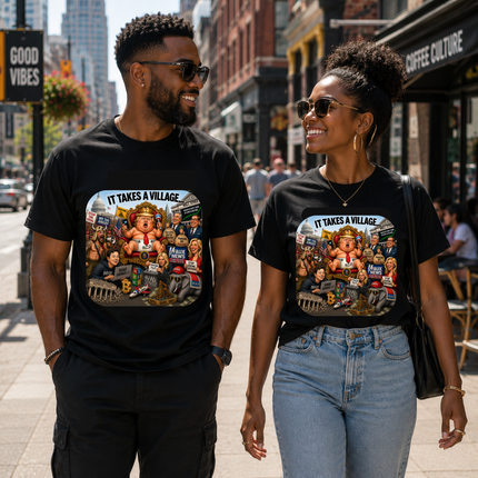 It Takes a Village - Political Satire - T-shirt