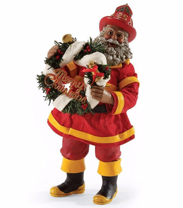 To The Rescue - African American Santa figurine
